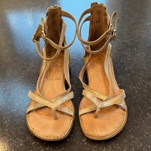 Born Gold Metallic Strappy Sandals